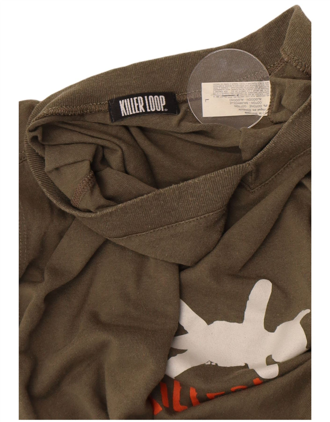 Killer Loop T-Shirt Graphique Homme Grand Kaki Coton