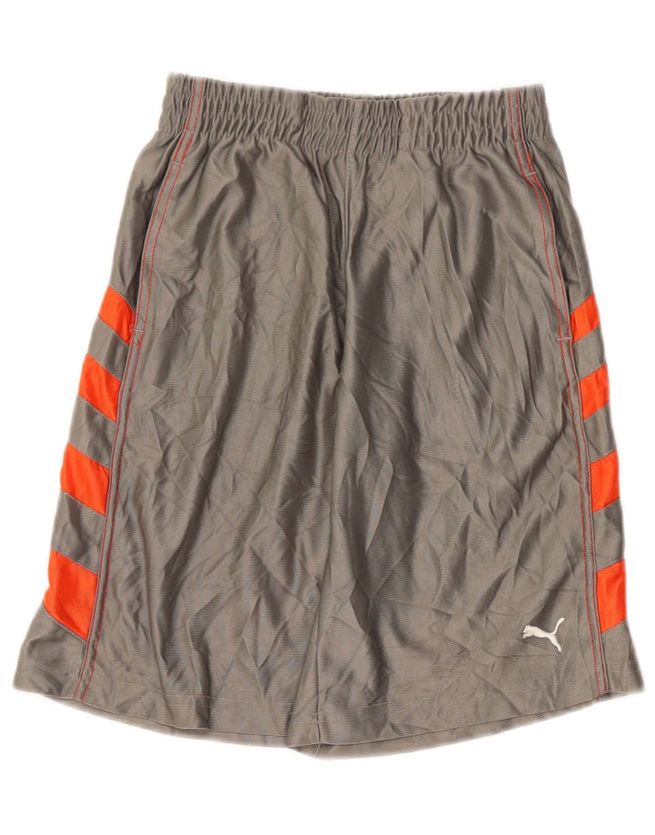 PUMA Short de sport pour garçon 7-8 ans Petit Gris Colorblock Polyester