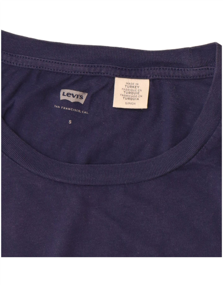 LEVI'S T-shirt graphique pour femme UK 10 Small Bleu marine Coton