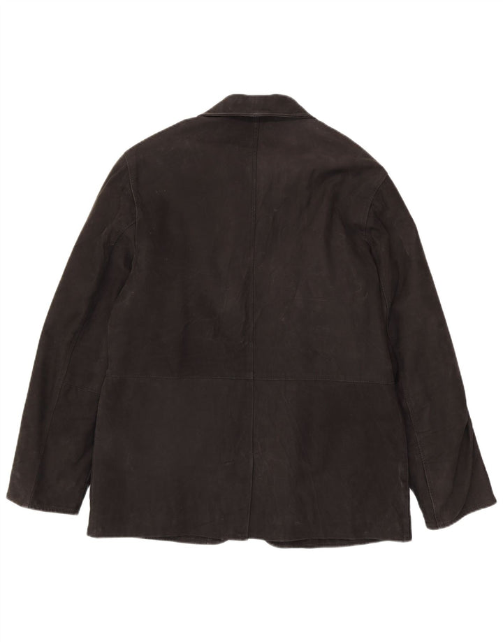 veste en cuir homme vintage IT 50 Grand cuir noir