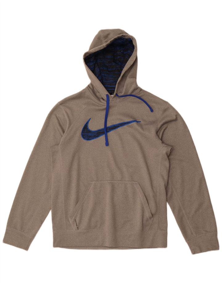 Nike Pull à capuche graphique Therma-Fit pour homme Petit gris Polyester