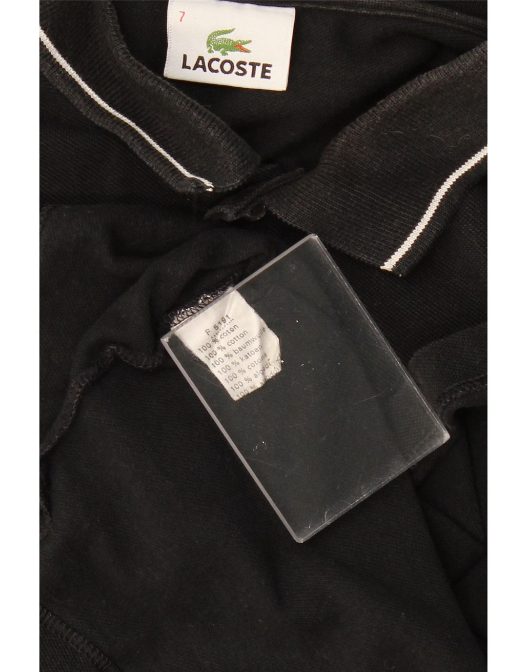 LACOSTE Polo graphique homme taille 7 2XL coton noir