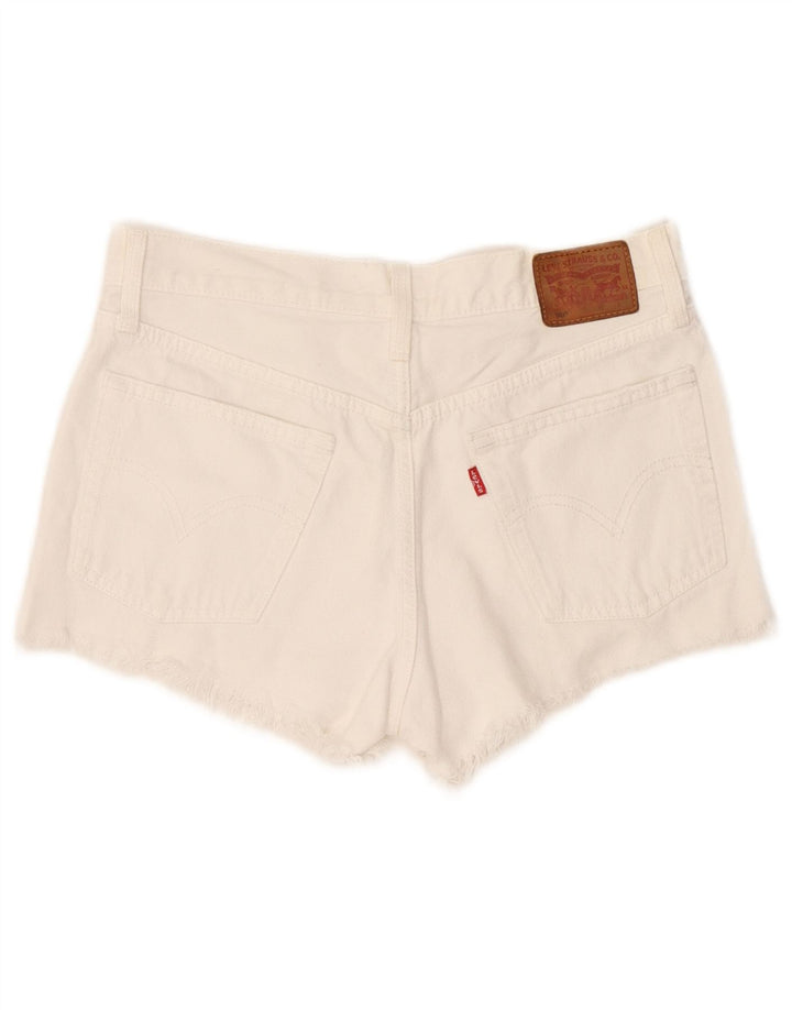 Levi's Short 501 Femme en Denim Déchiré W26 Petit Coton Blanc