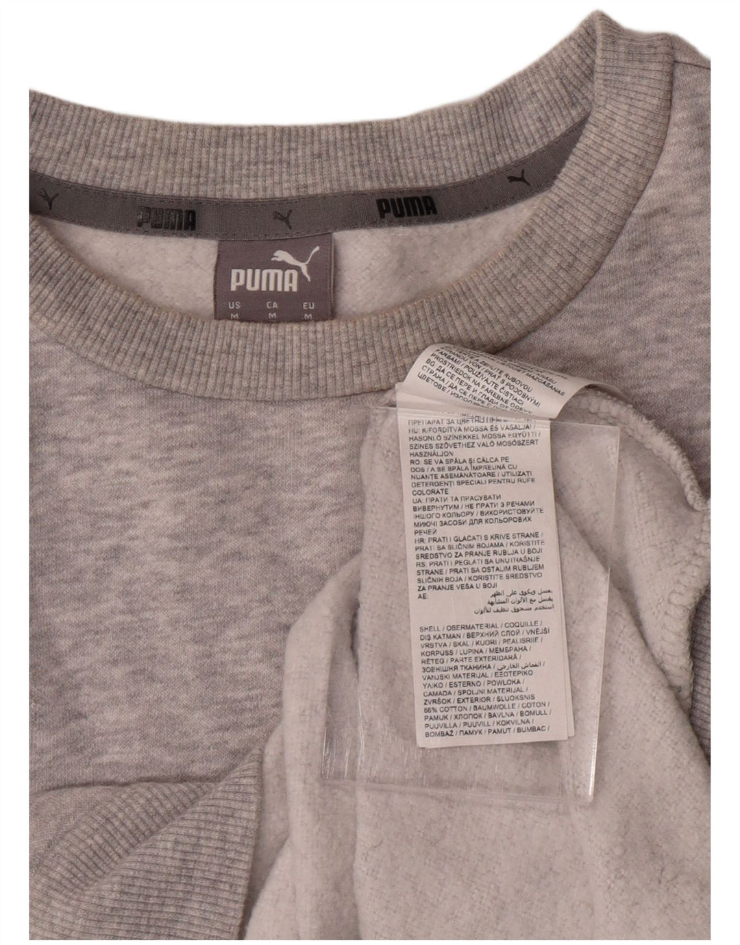PUMA Sweat-shirt graphique pour femme UK 14 Gris moyen Coton