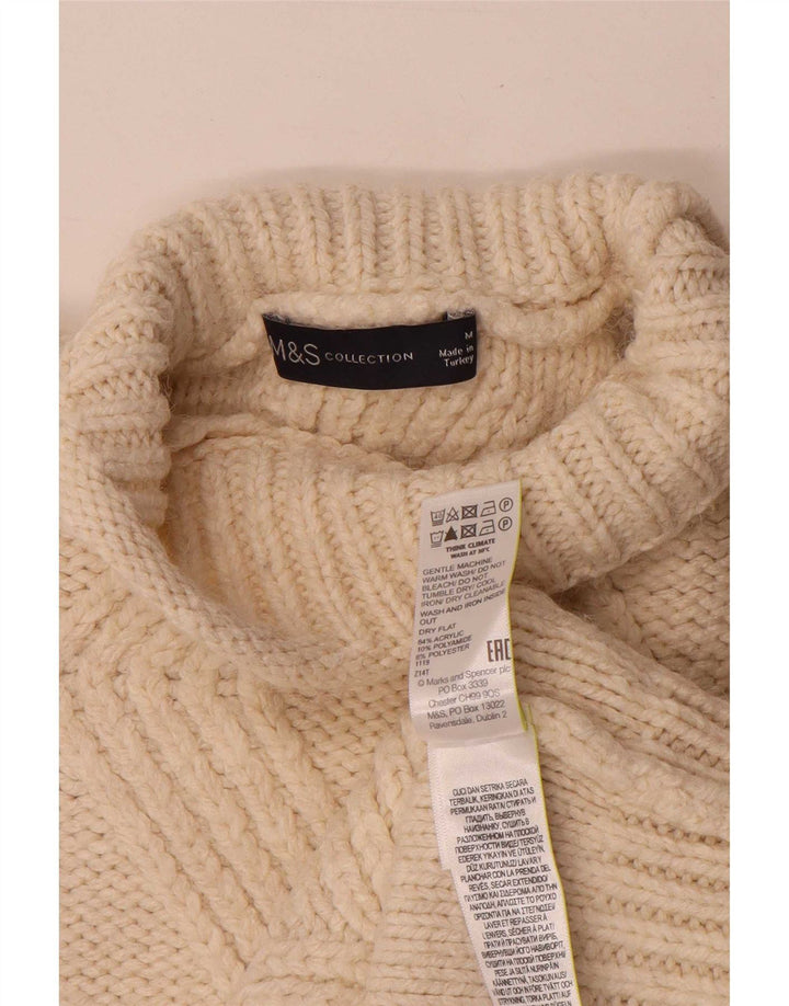 Marks & Spencer Pull à col roulé pour femme UK 14 Medium Off White