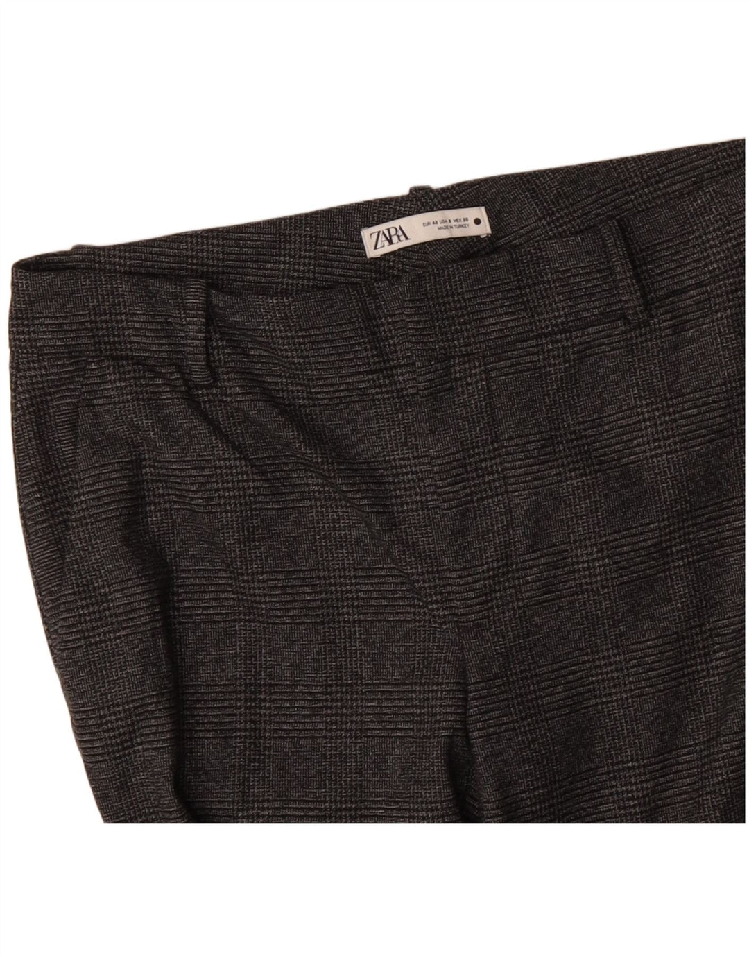 ZARA Pantalon de costume slim pour femme EU 40 Medium W30 L29 Gris à carreaux Polyester