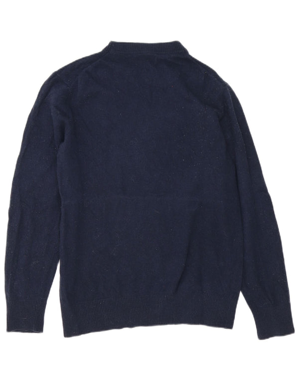 Gant Pull ras du cou pour homme en laine d'agneau bleu marine Small