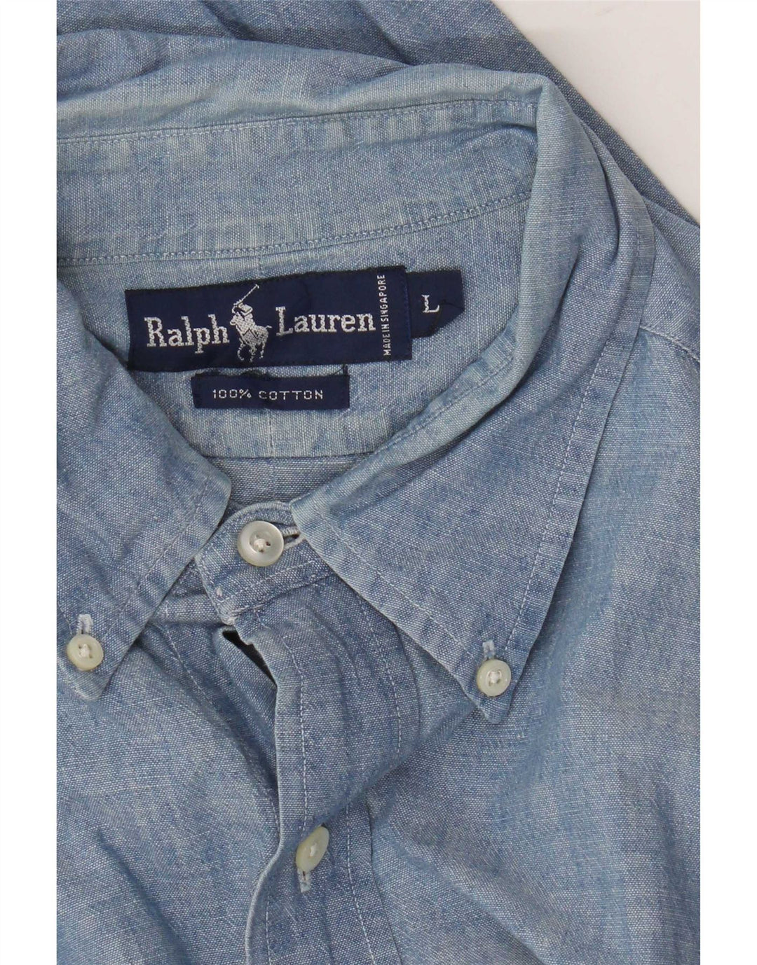 Ralph Lauren Chemise Homme Grand Bleu Coton