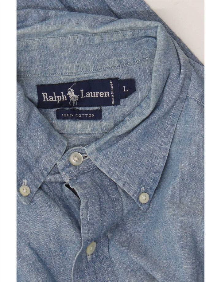 Ralph Lauren Chemise Homme Grand Bleu Coton