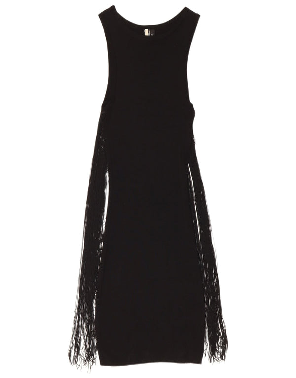 Topshop Robe longue sans manches pour femme UK 6 XS Noir Viscose