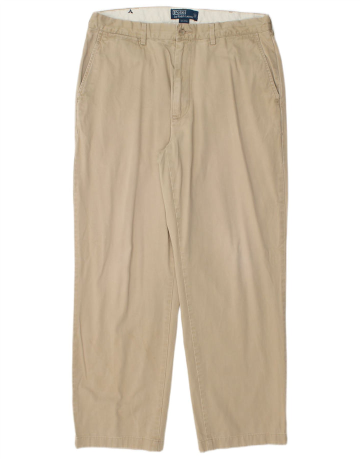 POLO RALPH LAUREN Pantalon Chino Droit Homme W35 L30 Coton Beige