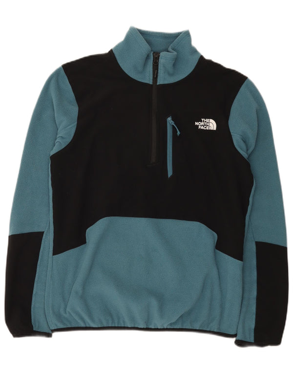 The North Face Pull polaire à col zippé pour homme Petit polyester color block bleu