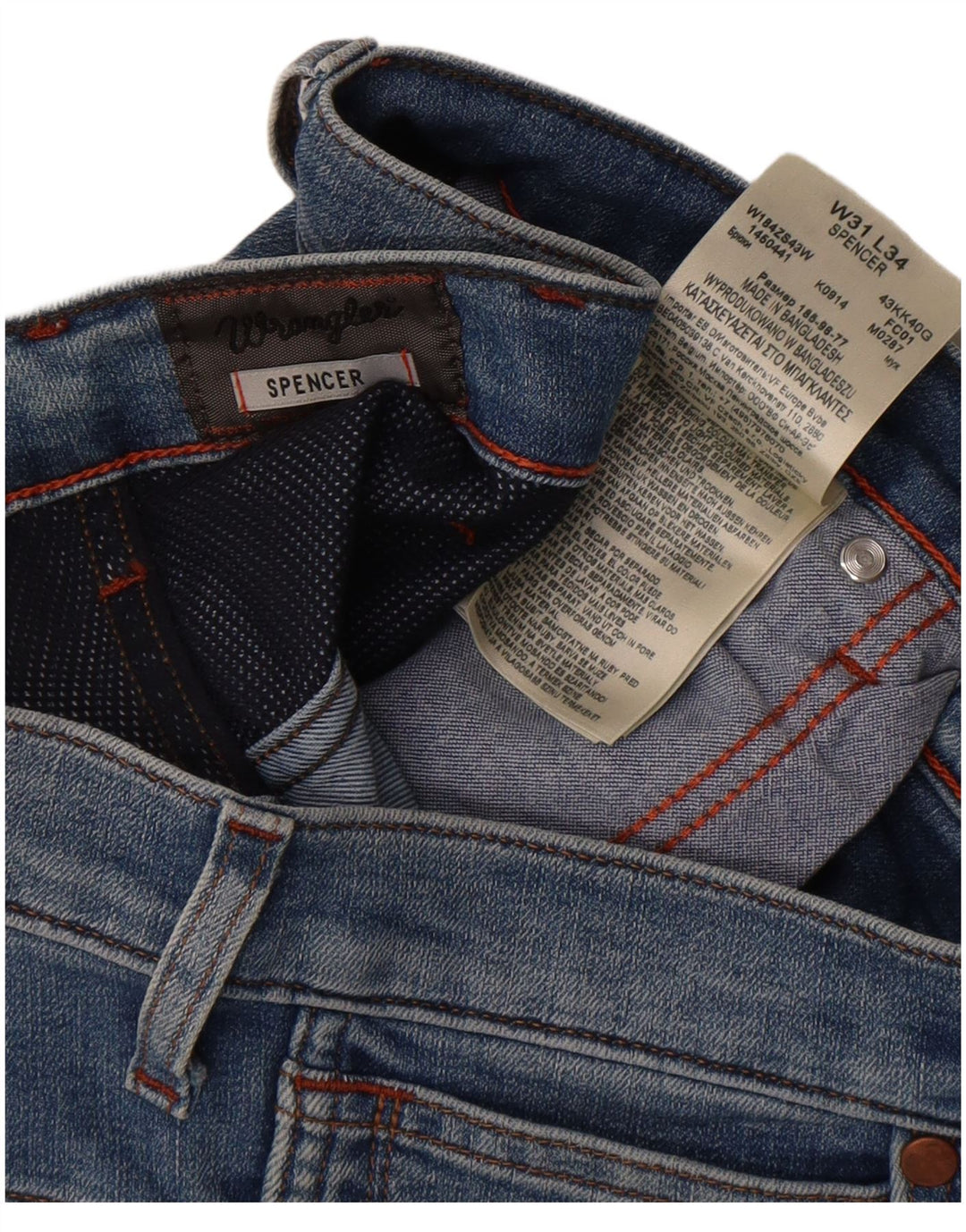 Wrangler Jean Slim Spencer Homme W31 L30 Bleu Coton