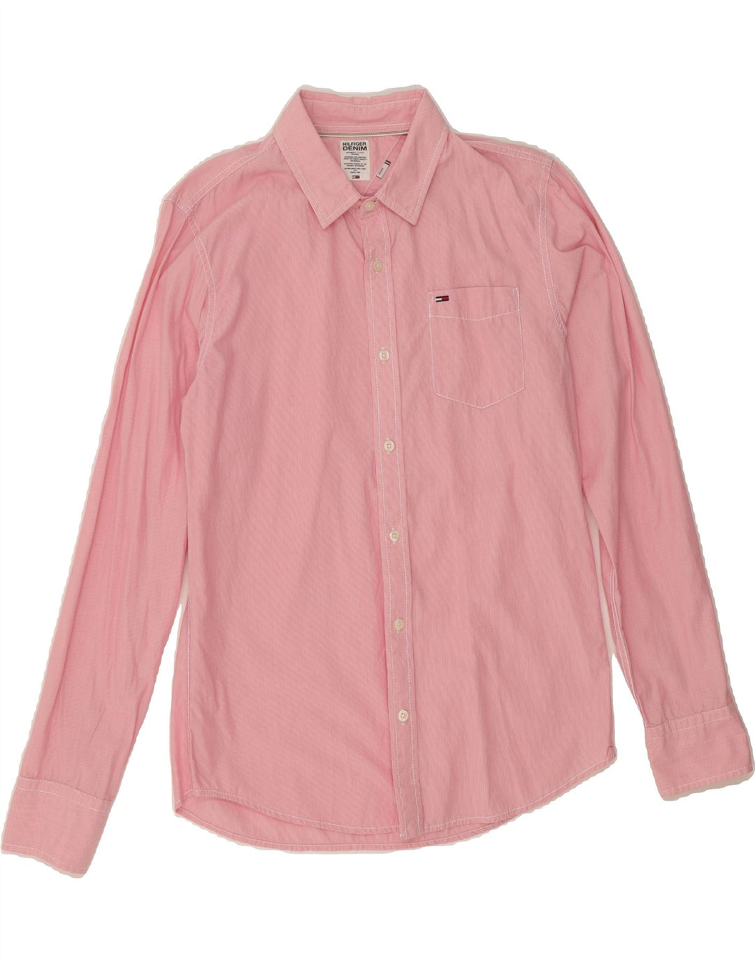 TOMMY HILFIGER Mens Shirt Medium Pink Pinstripe Vintage Tommy Hilfiger and Second-Hand Tommy Hilfiger from Messina Hembry 