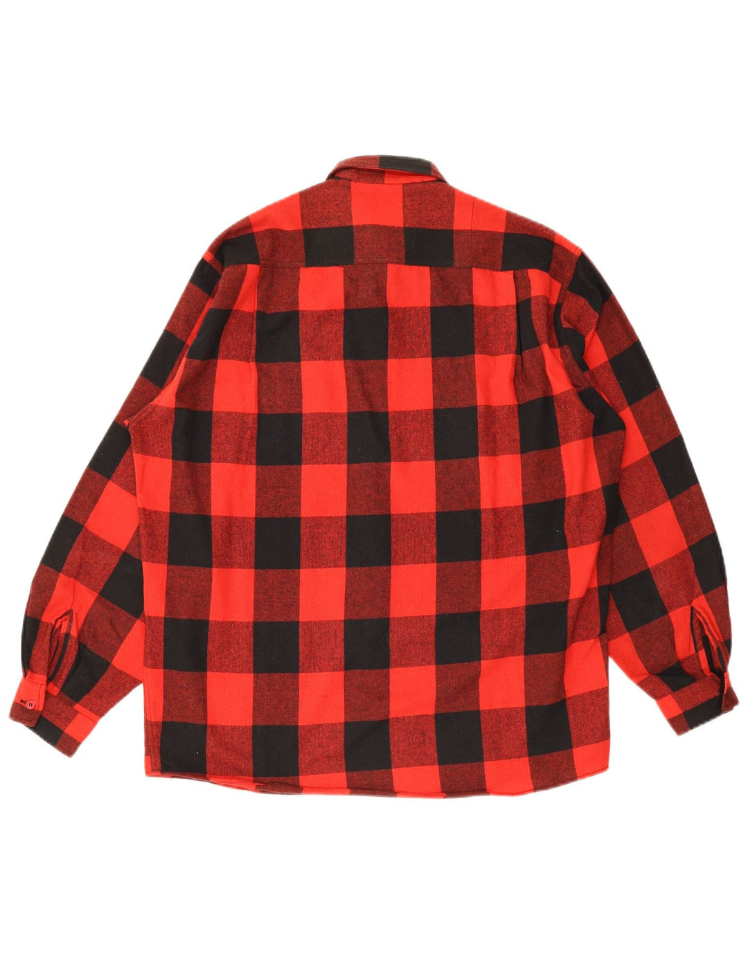 chemise en flanelle vintage pour hommes à carreaux rouges moyens