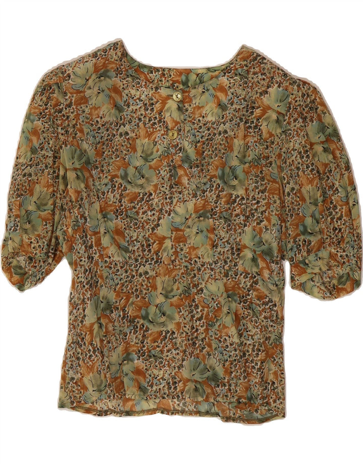 VINTAGE Womens Blouse Top UK 14 Medium Multicoloured Floral Vintage Vintage and Second-Hand Vintage from Messina Hembry 