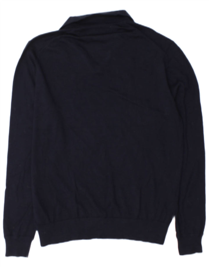 Marks & Spencer Pull à col polo autographe pour homme, grand, bleu marine