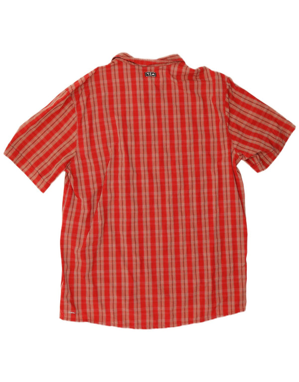 Adidas Chemise à manches courtes Climalite pour homme 2XL Rouge à carreaux en polyamide