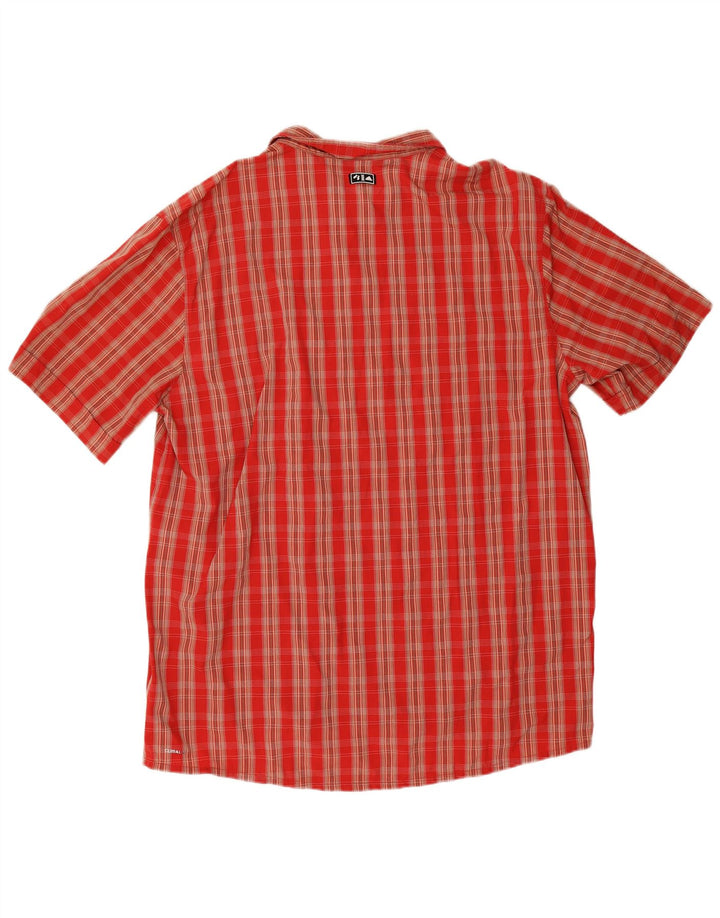 Adidas Chemise à manches courtes Climalite pour homme 2XL Rouge à carreaux en polyamide