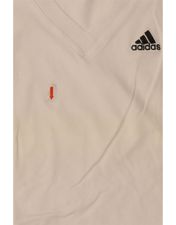Adidas Débardeur Femme UK 8 Petit Coton Blanc