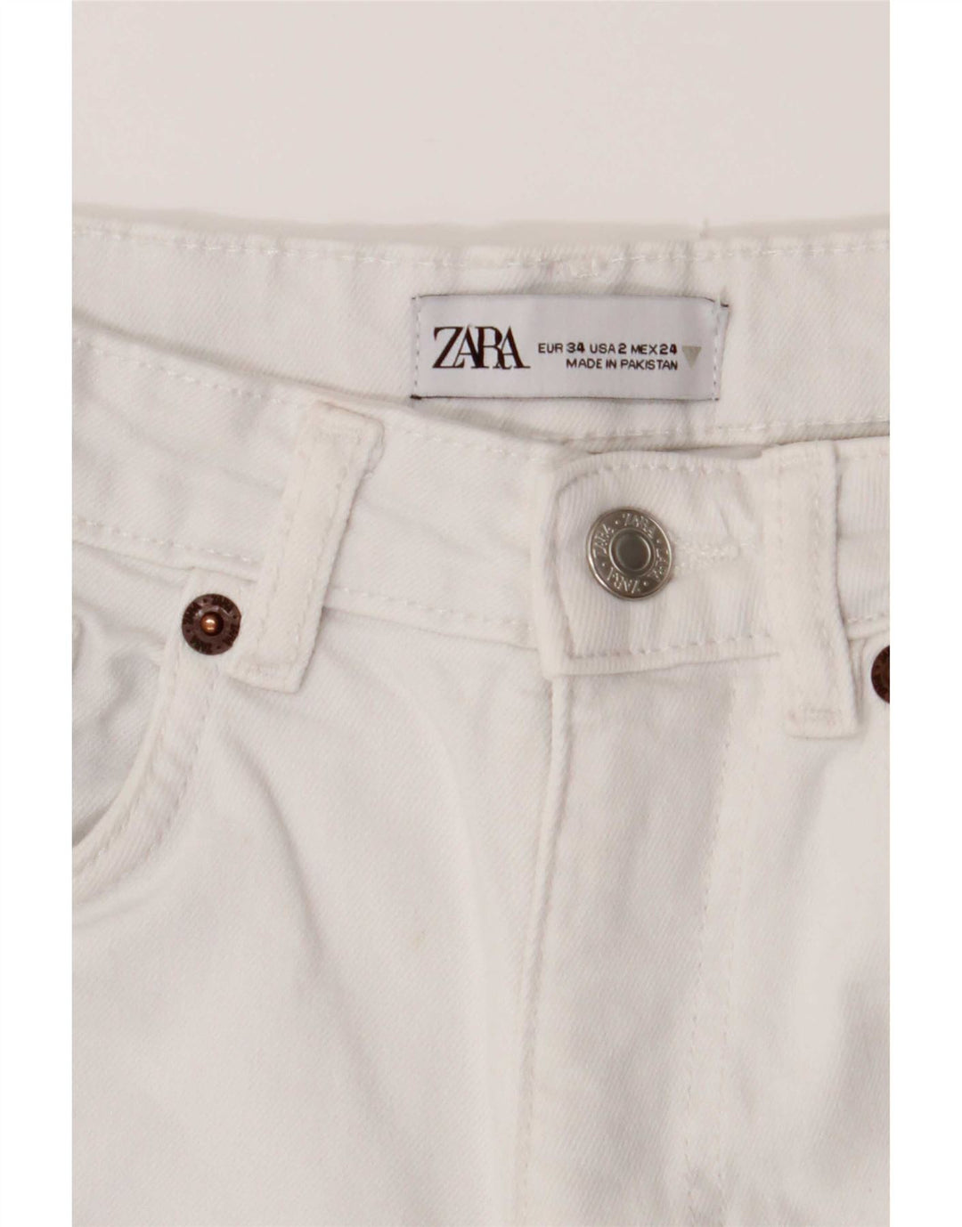 Zara Jean Bootcut Femme EU 34 2XS W24 L24 Blanc