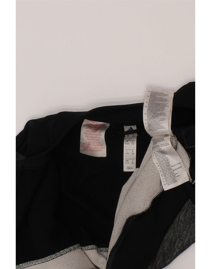 Adidas Climalite Survêtement Top Veste Garçon 7-8 Ans Gris Colorblock