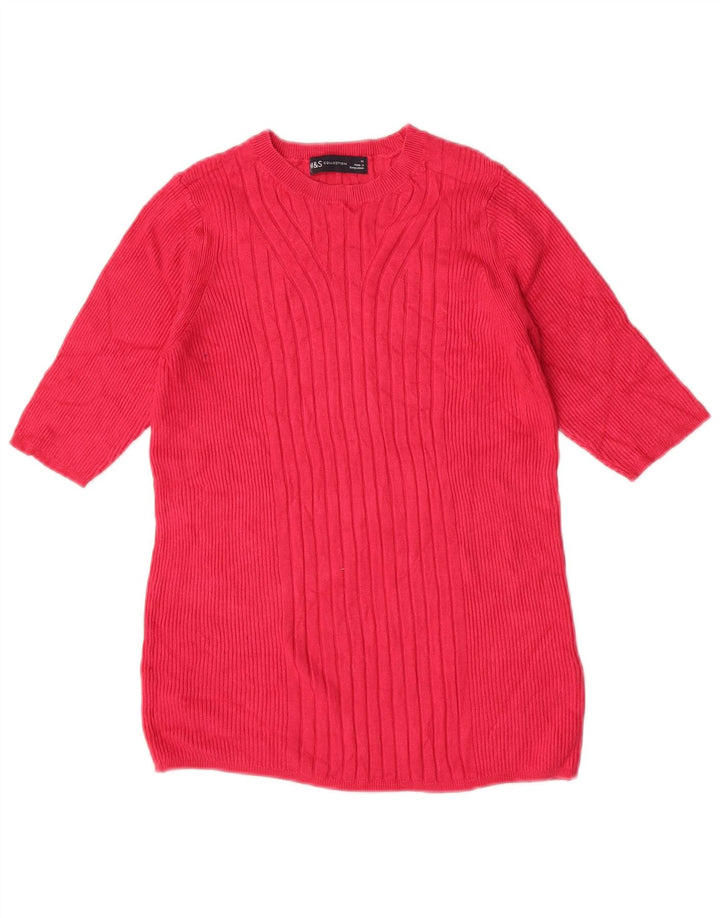 Marks & Spencer Pull col bateau pour femme UK 12 Rose moyen