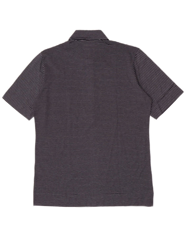 Herion Polo Homme Bleu Marine Moyen En Coton À Fines Rayures