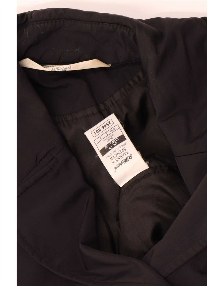 Marks & Spencer Manteau croisé St. Michael pour femme UK 8 Small Noir