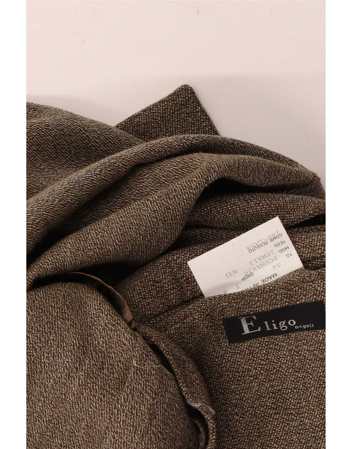 vintage Mens Overcoat IT 54 2XL Laine Brune