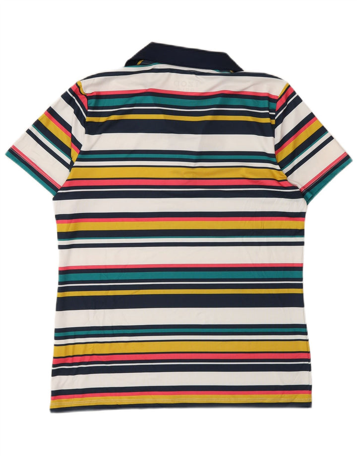 Izod Polo Femme UK 44 Medium Multicolore Rayé Polyester