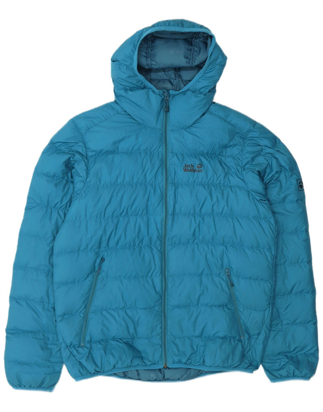 Jack Wolfskin Veste matelassée à capuche pour homme UK 40/42 Large Bleu Polyester