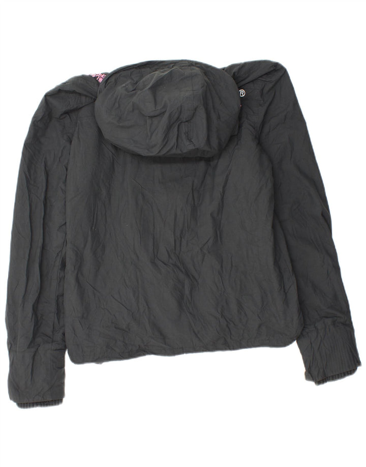 Superdry Veste coupe-vent à capuche Windcheater pour femme UK 14 Gris moyen