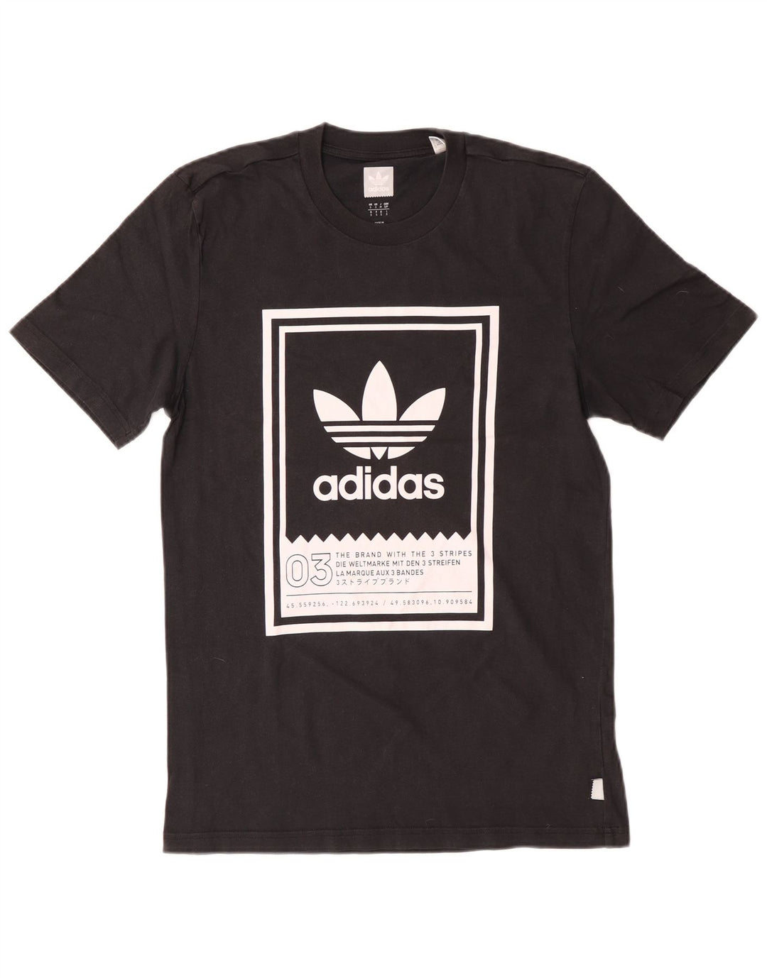 ADIDAS T-Shirt Graphique Homme Petit Noir Coton