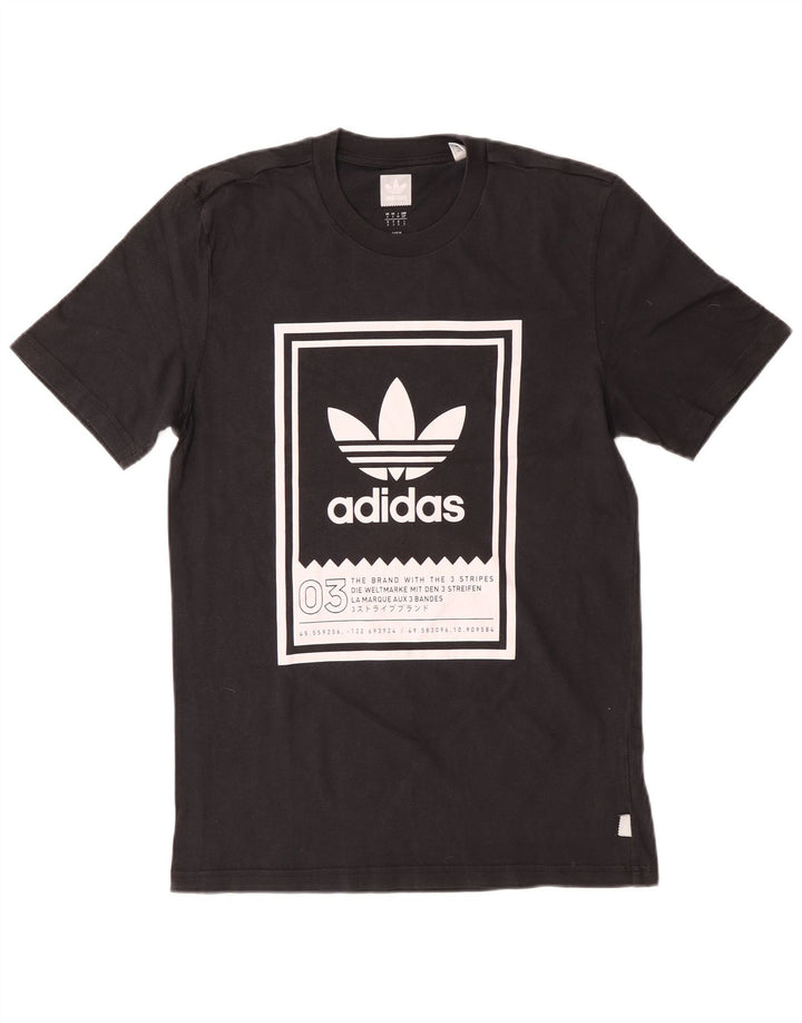 ADIDAS T-Shirt Graphique Homme Petit Noir Coton