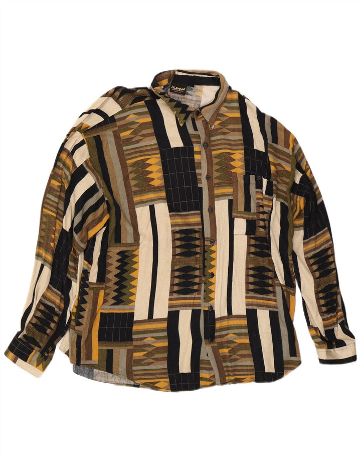 Hutspah Chemise Homme XL Rayonne Géométrique Multicolore