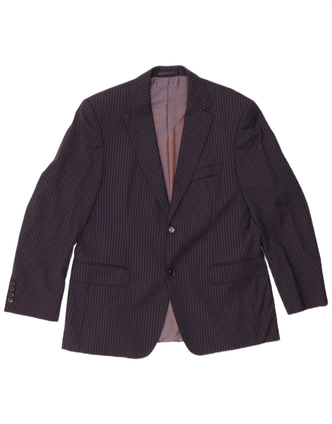 HUGO BOSS Veste blazer à 2 boutons pour homme UK 42 XL Bleu marine à fines rayures