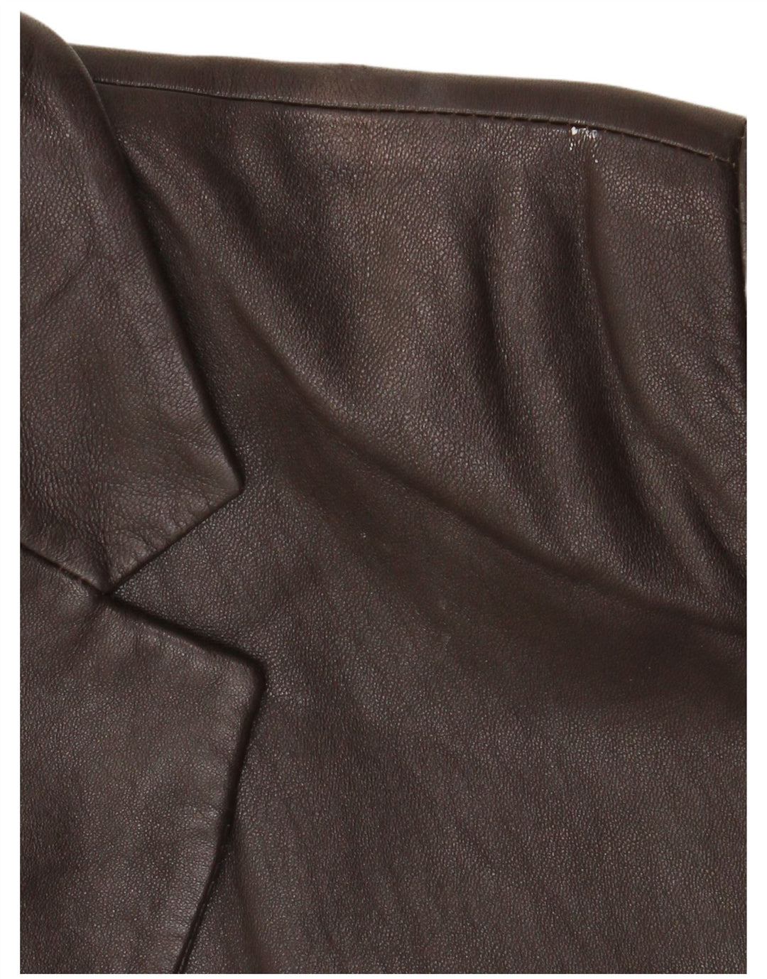 vintage Femme 3 Boutons Veste Blazer En Cuir UK 18 XL Cuir Marron