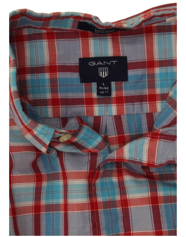 Gant Chemise coupe classique pour homme Taille 41/42 16 1/2 Grand carreaux multicolores