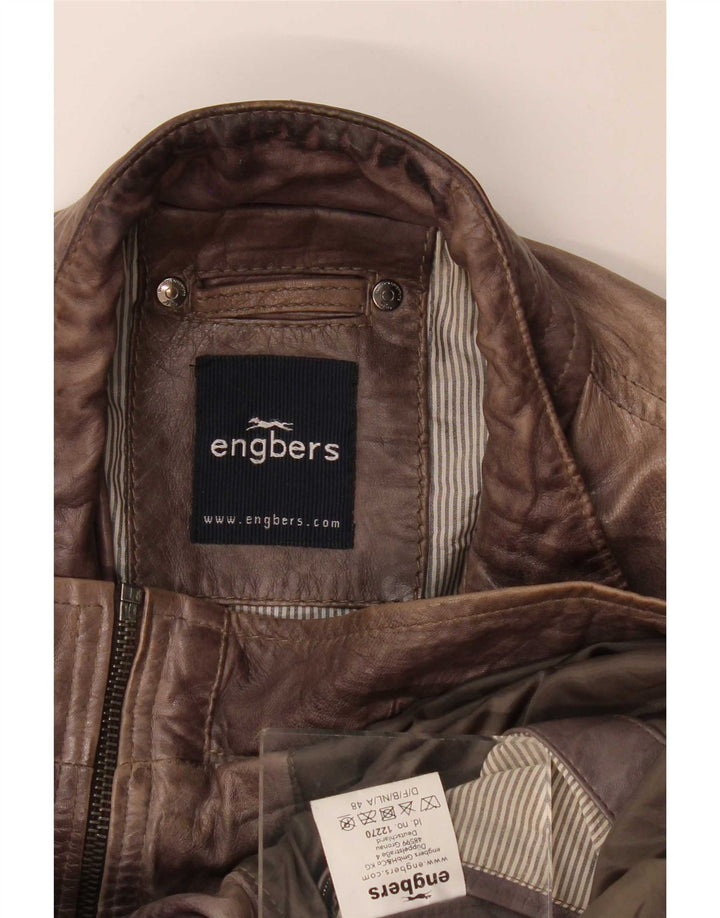 Engbers Veste En Cuir Homme IT 48 Gris Moyen