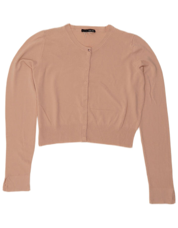 LIU JO Cardigan court pour femme UK 14 Beige moyen