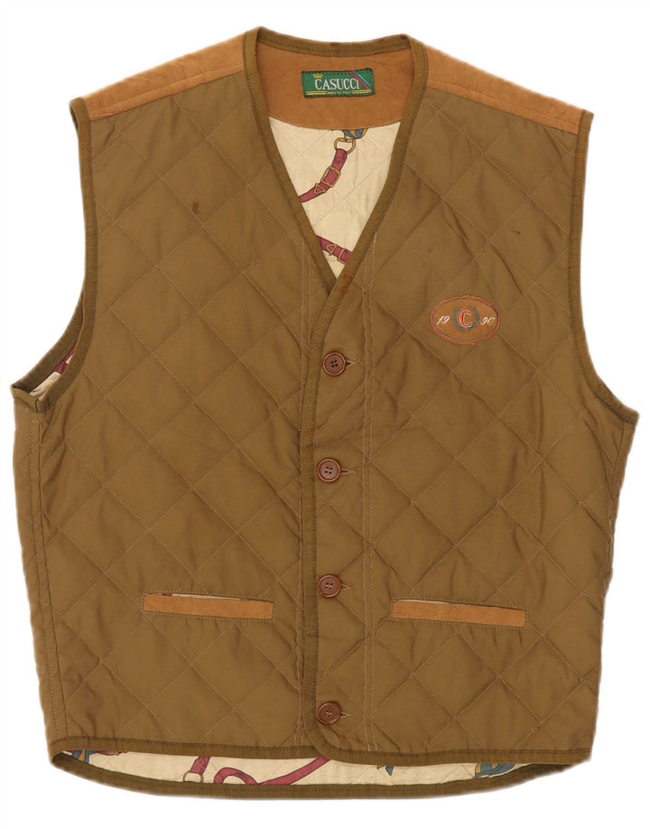 Casucci Gilet matelassé pour homme UK 36 Petit Kaki Polyester