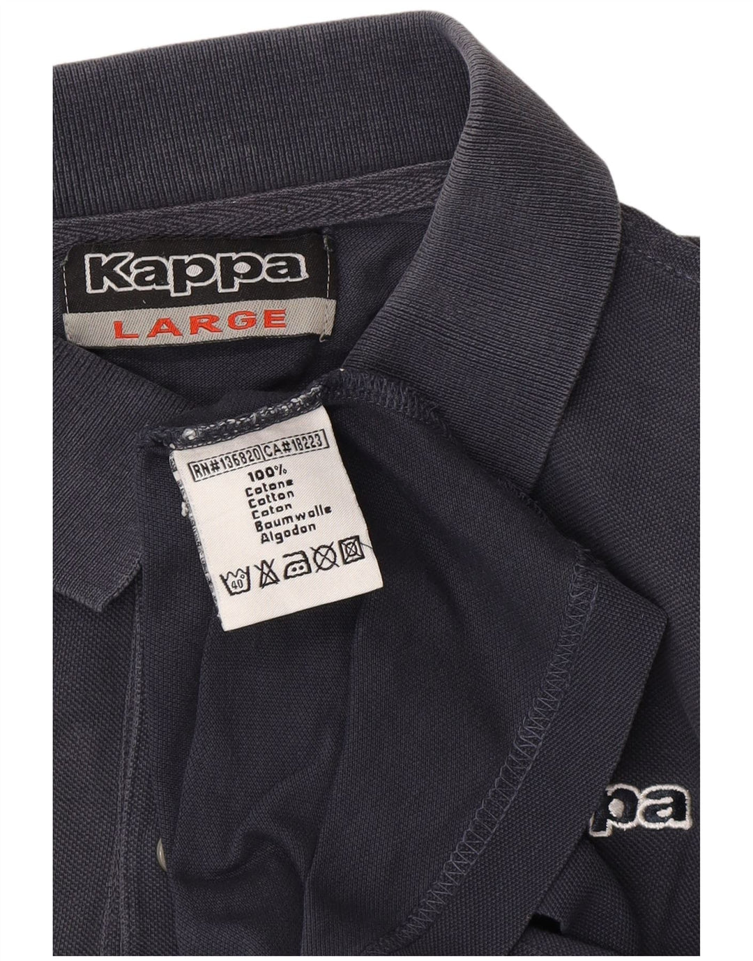 KAPPA Polo Homme Large Bleu Marine Coton