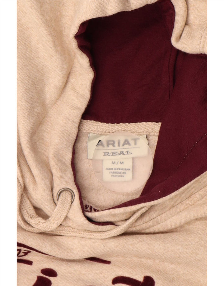 ARIAT Pull à capuche graphique pour homme en coton beige moyen