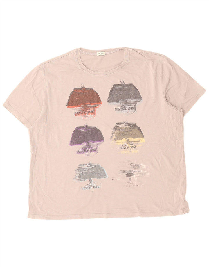 PAUL SMITH T-Shirt Graphique Homme Grand Gris Coton