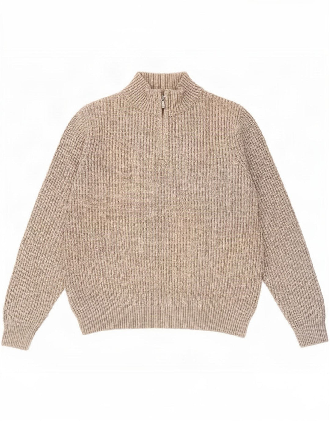 Marks & Spencer Pull Bleu Harbor Zip Neck Homme Beige Moyen