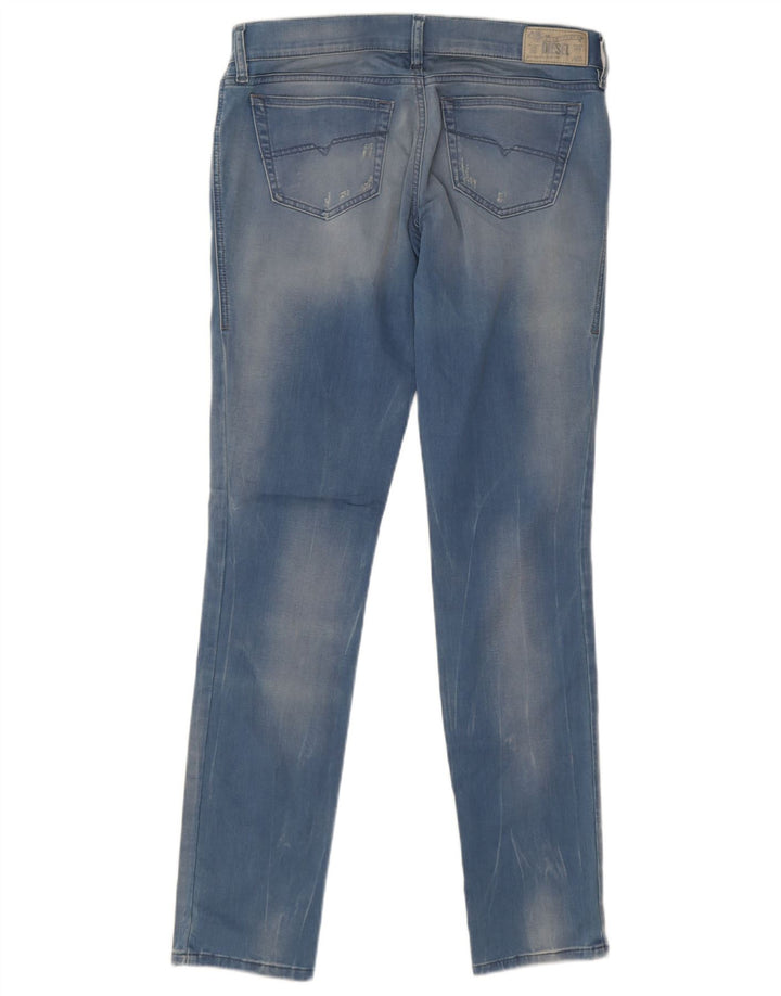 Diesel Femme Grupee Jean Slim En Détresse W28 L32 Bleu Coton