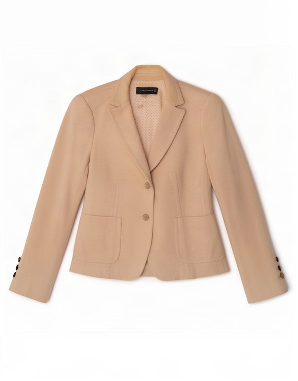 Zara Veste blazer à 2 boutons pour femme UK 12 en coton blanc cassé moyen