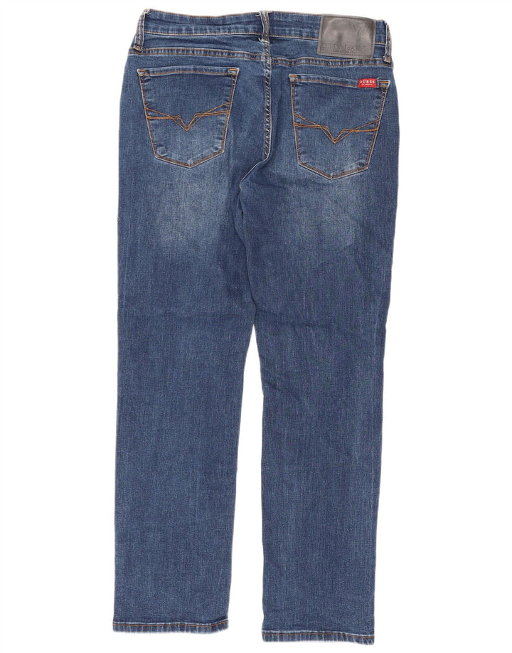 Guess Jean Slim Droit Femme W30 L28 Bleu Coton