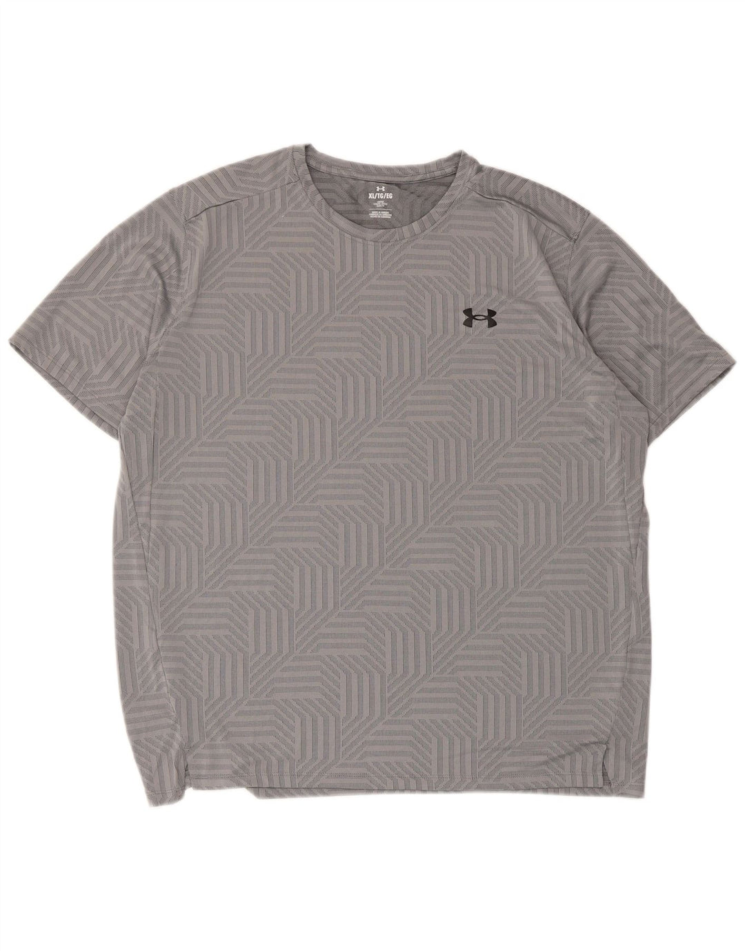 Under Armour T-Shirt Top XL Homme Gris Géométrique